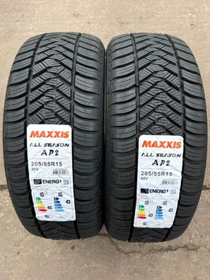 2x Allwetterreifen 205/55 R15 88V Maxxis All Season AP2 DOT25 NEU