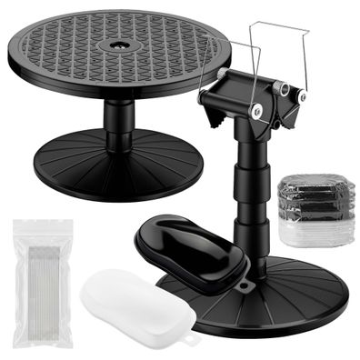 Wiltec Airbrush Lackierständer Set Drehteller Reinigungsbürste Speed Shapes