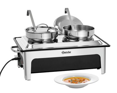 Bartscher Suppenstation Speisenwärmer Bainmarie Warmhalter 230 V 2x4 L - 85° NEU