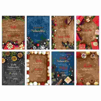 Glückwunschkarten 100er Weihnachten sortiert, 8-fach 4017703043698