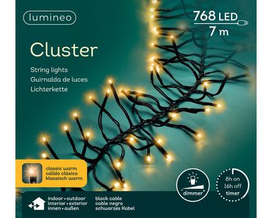 LED Clusterbeleuchtung Outdoor L.700cm 768L schwarz/klassisch warm