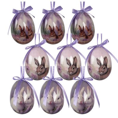 Clayre & Eef Ostern Anhänger Satz von 9 Ø 5x8 cm Mehrere Kunststoff (Gr. Ø 5x8 cm)