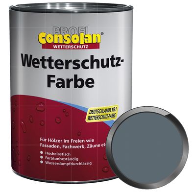 Consolan PROFI Wetterschutz-farbe 0.75 LTR Deckfarbe Holzfarbe Holzpflege