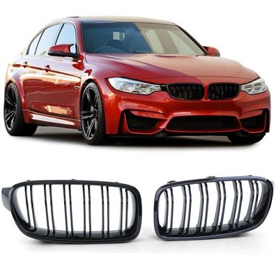 Doppelsteg Kühlergrill Performance Schwarz Glanz für 3er BMW F30 F31 2011-2019