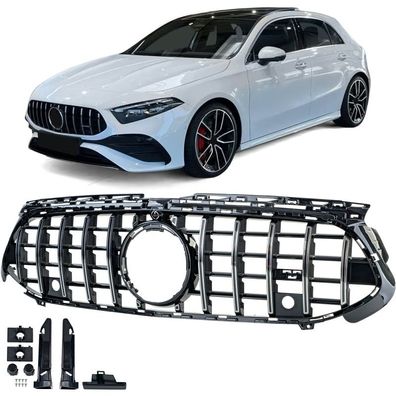 Sport Kühlergrill Schwarz Chrom für Mercedes A Klasse W177 V177 ab 2022