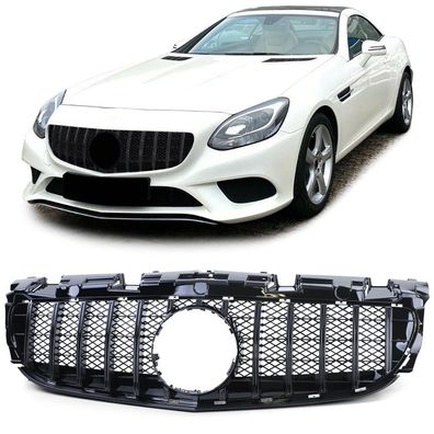 Sport Kühlergrill Frontgrill Schwarz Glanz für Mercedes SLC R172 Facelift 16-21