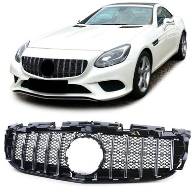 Sport Kühlergrill Schwarz Glanz Chrom für Mercedes SLC R172 Facelift 2016-2021