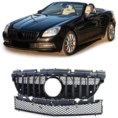 Sport Kühlergrill Schwarz Glanz passend für Mercedes SLK R172 Vorfacelift 11-15