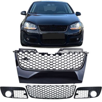 Sport Kühlergrill mit Chromleiste + Stoßstangengitter für VW Golf 5 GTI 03-09
