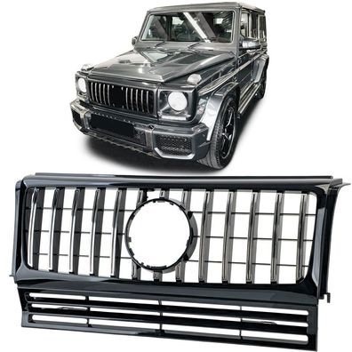 Sport Kühlergrill Schwarz Glanz Chrom für Mercedes G Klasse W463 90-18
