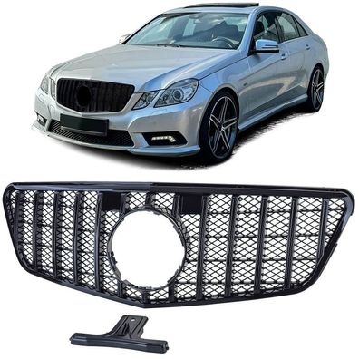 Sport Kühlergrill Schwarz Glanz passt für Mercedes E W212 S212 Vorfacelift 09-13