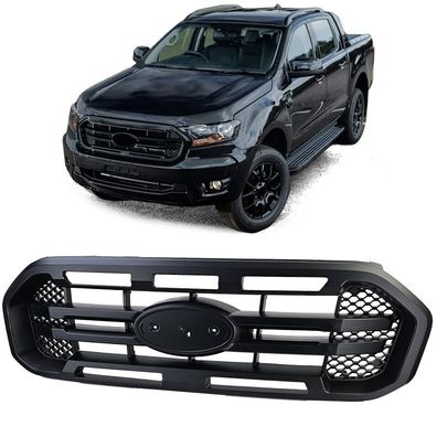 Sport Kühlergrill Schwarz mit Doppelsteg passt für Ford Ranger T8 19-23 2.0 TDCi