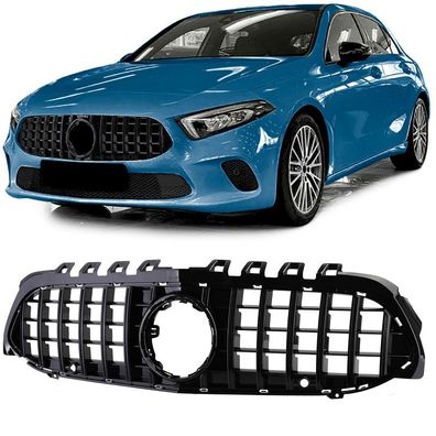 Sport Kühlergrill Schwarz Glanz für Mercedes A Klasse W177 V177 18-24