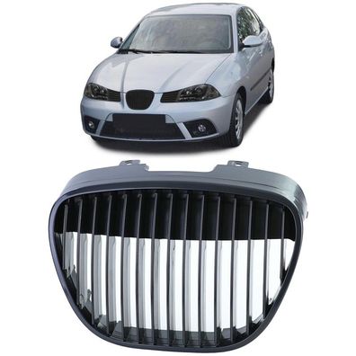 Sport Kühlergrill ohne Emblem Schwarz für Seat Ibiza Cordoba 6L 02-09