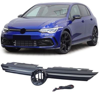 Sport Kühlergrill mit Chromleiste beleuchtet für VW Golf 8 ab 2019