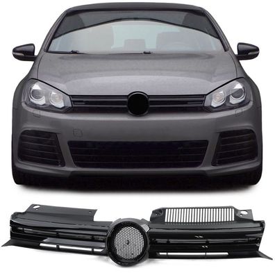 Sport Kühlergrill Schwarz Glanz für VW Golf 6 Limo Variant Cabrio 08-13