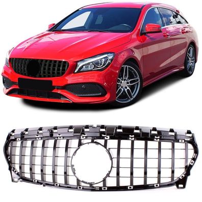 Sport Kühlergrill Schwarz Glanz für Mercedes CLA X117 Shooting Brake 15-19