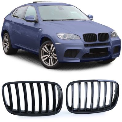 Sport Kühlergrill Performance Schwarz Glanz passend für BMW X5 E70 X6 E71 06-13