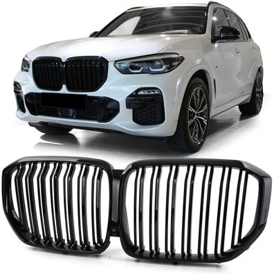 Doppelsteg Kühlergrill Performance Schwarz Glanz für BMW X5 G05 ab 2018