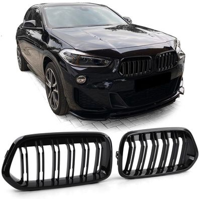 Sport Kühlergrill Doppelsteg Performance Glanz passend für BMW X2 F39 ab 18
