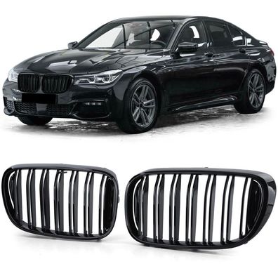 Doppelsteg Kühlergrill Performance Schwarz Glanz für 7er BMW G11 G12 2015-2019