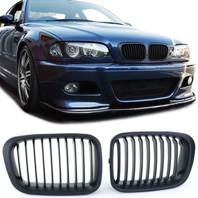 Sport Kühlergrill Frontgrill Schwarz für 3er BMW E46 Vorfacelift 1998-2001