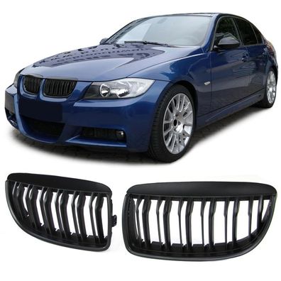 Doppelsteg Kühlergrill Performance Schwarz für 3er BMW E90 E91 2005-2008