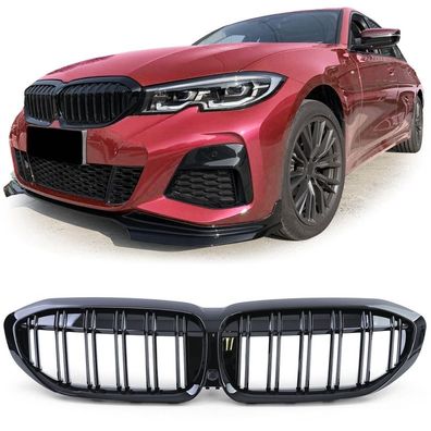 Doppelsteg Kühlergrill Performance Schwarz Glanz für 3er BMW G20 G21 2019-2022