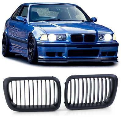 Sport Kühlergrill Frontgrill Schwarz für 3er BMW E36 Facelift 1996-1999