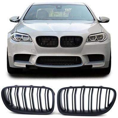 Doppelsteg Kühlergrill Performance Schwarz für 5er BMW F10 F11 2010-2017