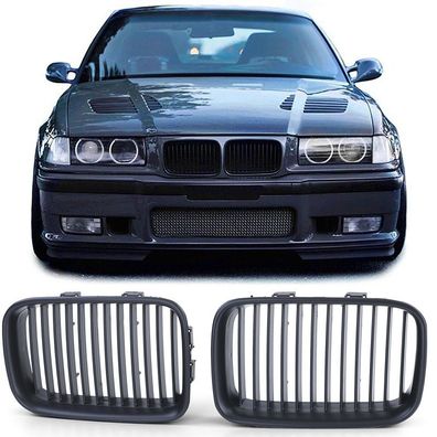 Sport Kühlergrill Frontgrill Schwarz für 3er BMW E36 Vorfacelift 1990-1996