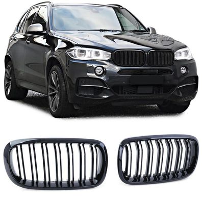 Doppelsteg Kühlergrill Performance Schwarz Glanz für BMW X5 F15 X6 F16 ab 2013