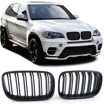 Doppelsteg Kühlergrill Performance Schwarz für BMW X5 E70 X6 E71 ab 2006