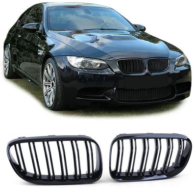 Doppelsteg Kühlergrill Performance Schwarz Glanz für 3er BMW E92 E93 2010-2013
