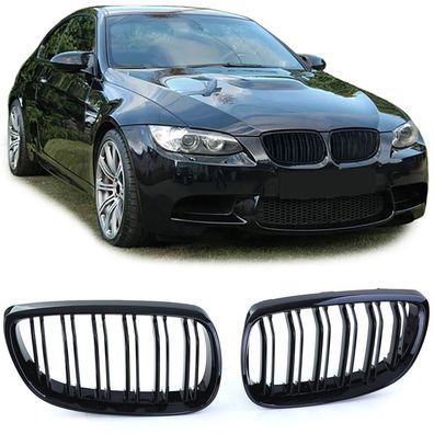 Doppelsteg Kühlergrill Performance Schwarz Glanz für 3er BMW E92 E93 2006-2010