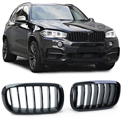 Sport Kühlergrill Frontgrill Schwarz Glanz für BMW X5 F15 X6 F16 2013-2019