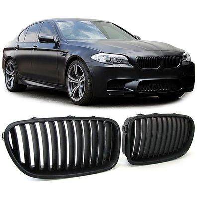 Sport Kühlergrill Frontgrill Schwarz für 5er BMW F10 F11 2010-2017