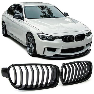 Doppelsteg Kühlergrill Performance Schwarz Glanz für 3er BMW F30 F31 2011-2019