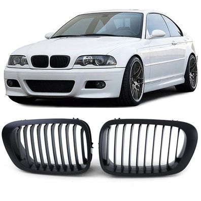 Sport Kühlergrill Performance Schwarz passend für BMW 3er E46 Coupe Cabrio 99-03