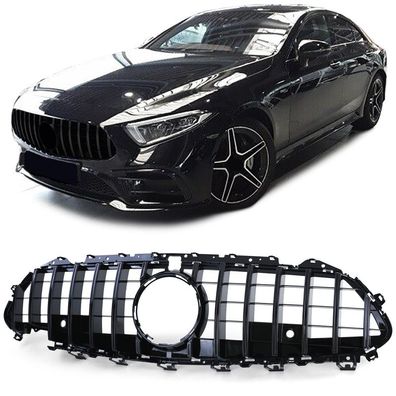Sport Kühlergrill Frontgrill Schwarz Glanz für Mercedes CLS C257 2018-2023