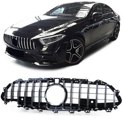 Sport Kühlergrill Frontgrill Schwarz Glanz für Mercedes CLS C257 2017-2023