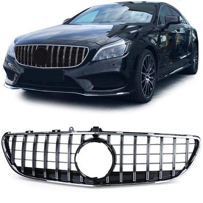 Sport Kühlergrill Chrom Schwarz passt für Mercedes CLS C218 X218 Facelift 14-18
