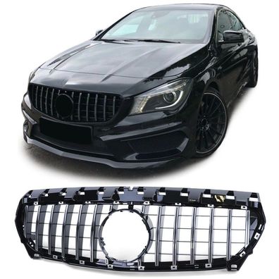 Sport Kühlergrill Chrom Schwarz Glanz für Mercedes CLA C117 Vorfacelift 13-16