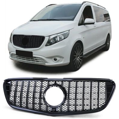 Sport Kühlergrill Schwarz Glanz passend für Mercedes Vito W447 14-19