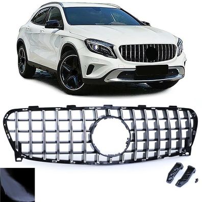 Sport Kühlergrill Frontgrill Schwarz Chrom für Mercedes GLA X156 Facelift 17-20