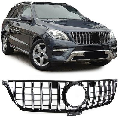 Sport Kühlergrill Schwarz Chrom passend für Mercedes ML W166 11-15