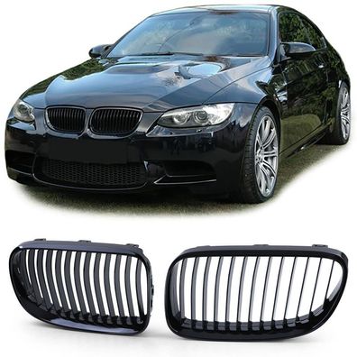 Sport Kühlergrill Frontgrill Schwarz Glanz für 3er BMW E92 E93 2010-2013
