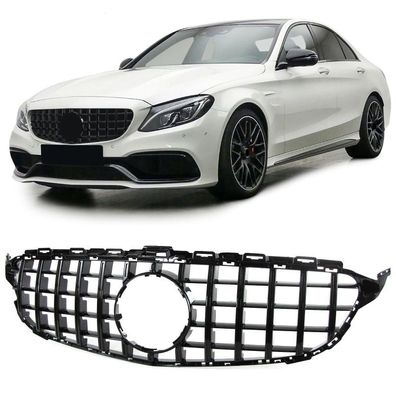 Sport Kühlergrill Schwarz Glanz passt für Mercedes C Klasse W205 S205 2014-2018