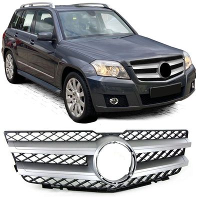 Sport Kühlergrill Schwarz Silber passend für Mercedes GLK X204 Vorfacelift 08-12