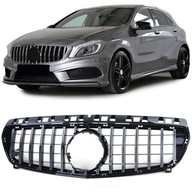Sport Kühlergrill Schwarz Glanz Chrom passend für Mercedes A Klasse W176 12-15